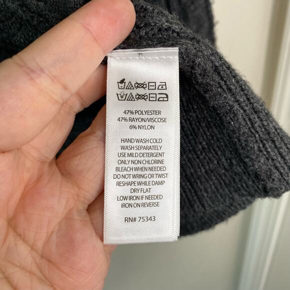 Joie Gray Cable Knit Open Front Chunky Cardigan Large - Picture 9 of 13